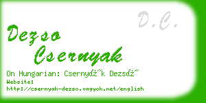 dezso csernyak business card